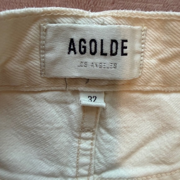Agolde Parker Jean Shorts Women's Off-White sz 32 - Picture 3 of 4